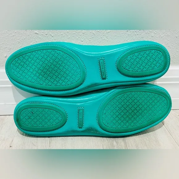 TORY BURCH Minnie Travel Leather Ballet Flats 8.5M HTF RARE Color!