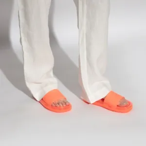 Tory Burch orange Bubble Jelly slides size 8