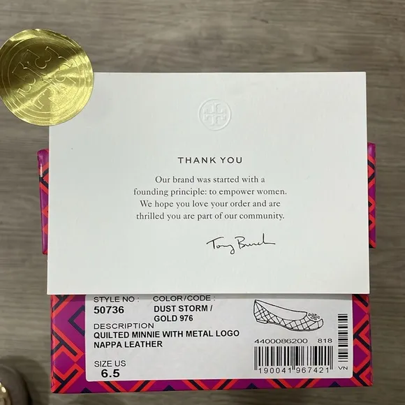 Tory Burch Quilted Minnie Flats- Size 6.5