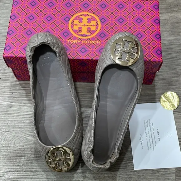 Tory Burch Quilted Minnie Flats- Size 6.5