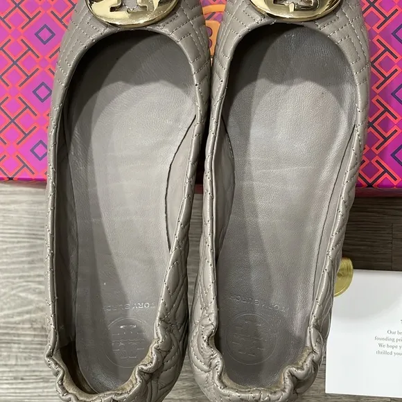 Tory Burch Quilted Minnie Flats- Size 6.5