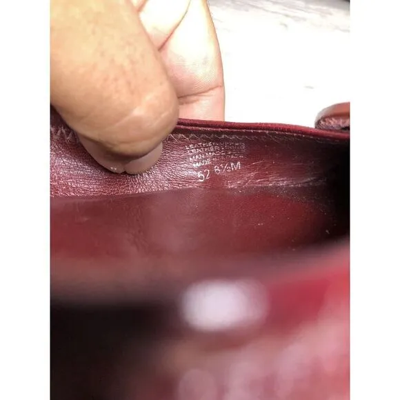 Tory Burch Reva Logo Dark Red Patent Leather Ballet Flats Women Sz 8.5M US/39EU