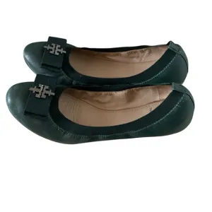Tory Burch Sedgwick ballet flats size 9.5 lambskin leather in jitney green