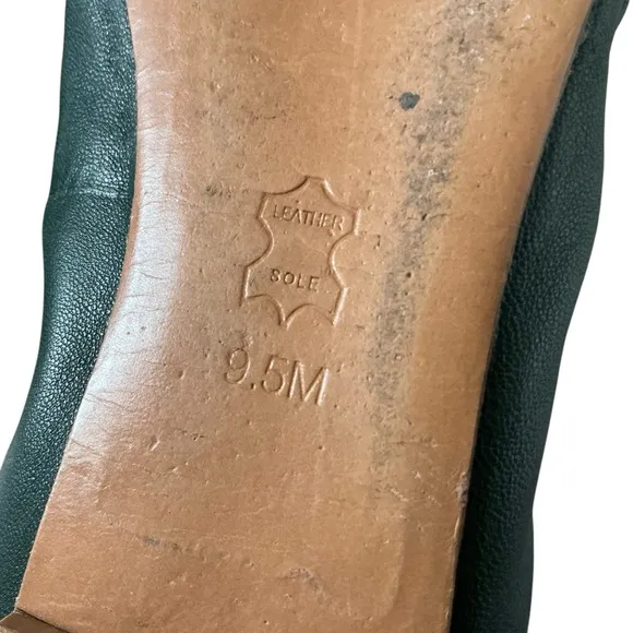 Tory Burch Sedgwick ballet flats size 9.5 lambskin leather in jitney green