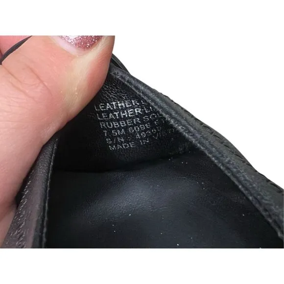 Tory Burch Women’s 7.5 Minnie Travel Ballet Flats Black Comfort Slip On Shoes