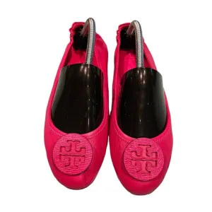 Tory Burch Women's 7M Redstone Leather Minnie Logo Travel Ballet Flats