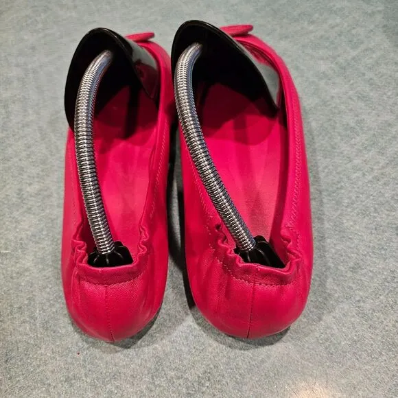 Tory Burch Women's 7M Redstone Leather Minnie Logo Travel Ballet Flats
