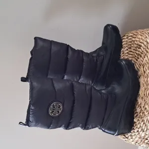 Tory Burch‎ Womens Black Leather/Quilted Puffer Insulated Winter Boots S-8