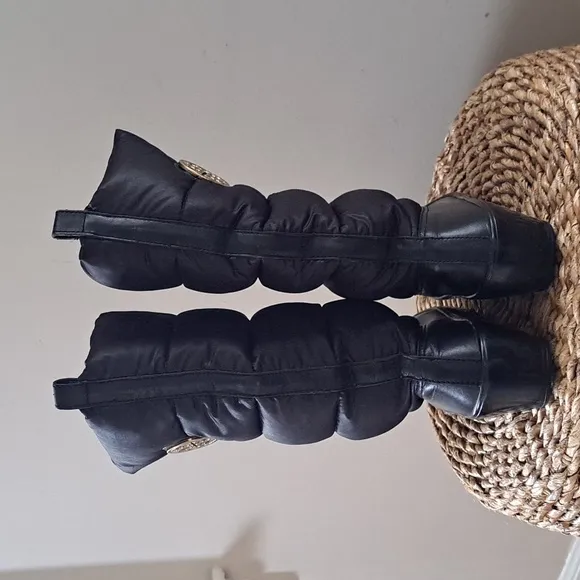 Tory Burch‎ Womens Black Leather/Quilted Puffer Insulated Winter Boots S-8