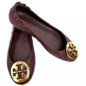 Tory Burch Women's Minnie Quilted Leather Travel Ballet Flats - Port
