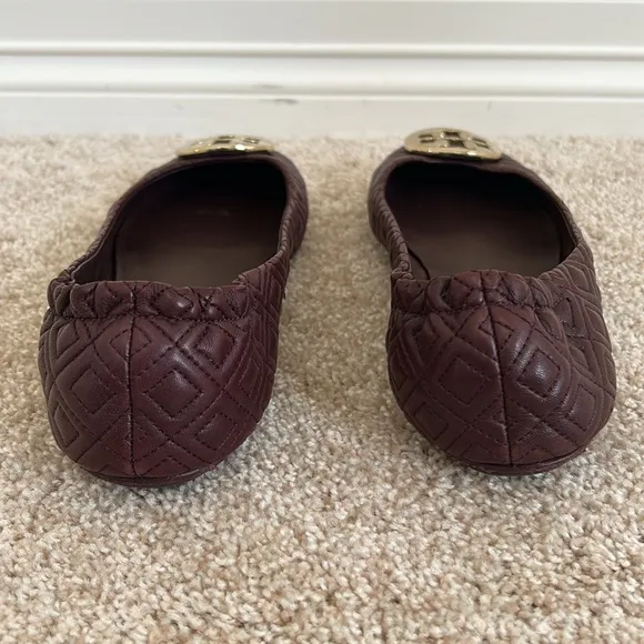 Tory Burch Women's Minnie Quilted Leather Travel Ballet Flats - Port