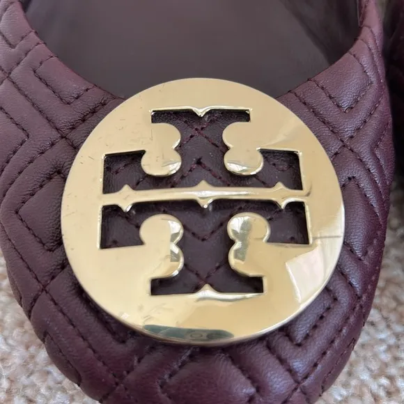 Tory Burch Women's Minnie Quilted Leather Travel Ballet Flats - Port