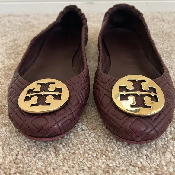 Tory Burch Women's Minnie Quilted Leather Travel Ballet Flats - Port