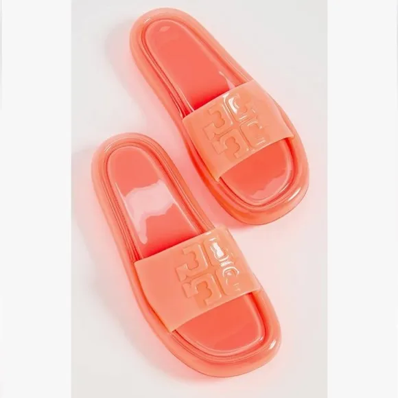 TORY BURCHBUBBLE JELLY SLIDES SANDALS - NEONFLUORESCENT PINK$188 Sz 7 NEW