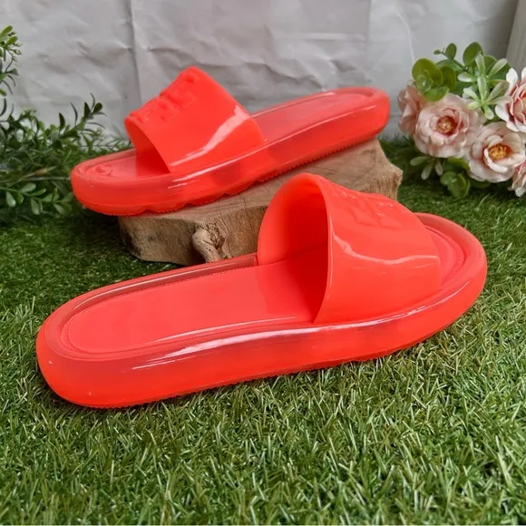 TORY BURCHBUBBLE JELLY SLIDES SANDALS - NEONFLUORESCENT PINK$188 Sz 7 NEW