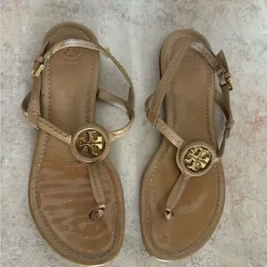 Tory Burch Flats thong Sandal tan shoes nude flip flops ankle strap slides