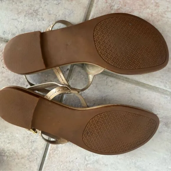 Tory Burch Flats thong Sandal tan shoes nude flip flops ankle strap slides