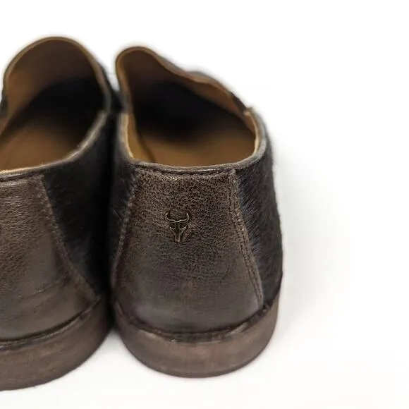 Trask Brown Genuine Calf Hair Ali Flat Loafers