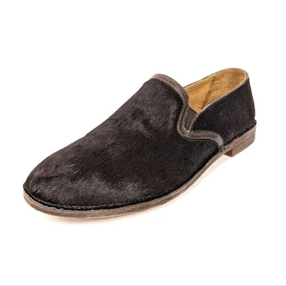 Trask Brown Genuine Calf Hair Ali Flat Loafers