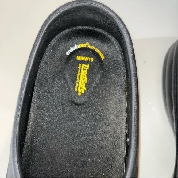 Tred Safe Shoes Mens 10 Work Clogs Slip Resistant Black Rubber Slip On Unisex