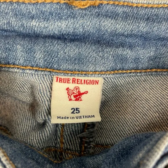 True Religion Jennie Curvy Skinny Jeans Lace-Up Sides Size 25