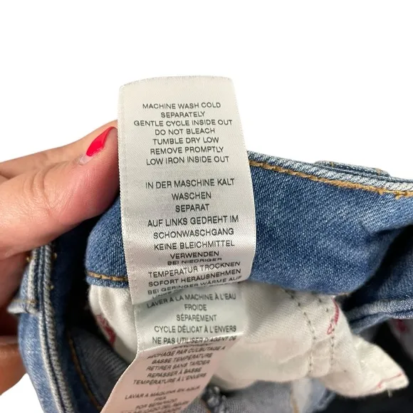 True Religion Jennie Curvy Skinny Jeans Lace-Up Sides Size 25