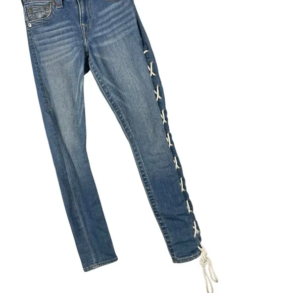 True Religion Jennie Curvy Skinny Jeans Lace-Up Sides Size 25