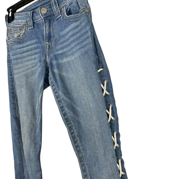 True Religion Jennie Curvy Skinny Jeans Lace-Up Sides Size 25