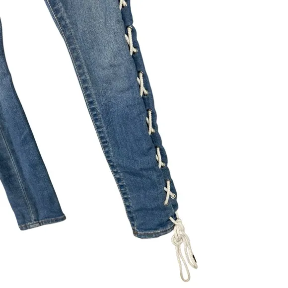 True Religion Jennie Curvy Skinny Jeans Lace-Up Sides Size 25