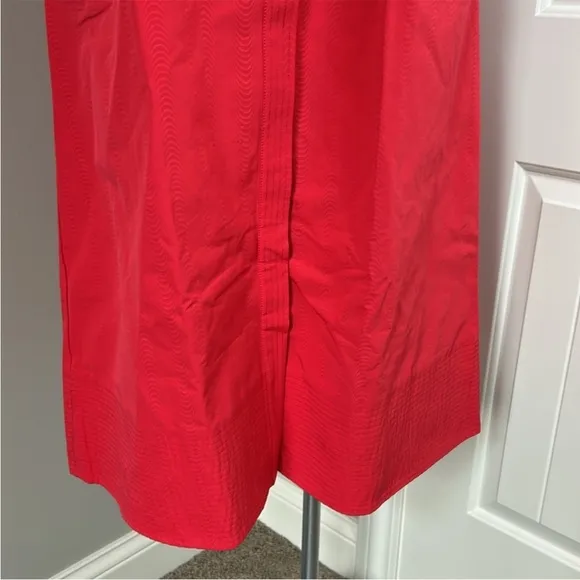TUCKERNUCK Chloe Dress Red Pockets Short Sleeve Button Front Sz M NEW