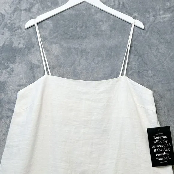 TUCKERNUCK Lea Linen Strappy Mini Dress Tie Back Summer Vacation White Sz XL NWT