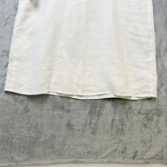 TUCKERNUCK Lea Linen Strappy Mini Dress Tie Back Summer Vacation White Sz XL NWT