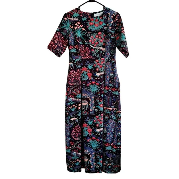 TUCKERNUCK Mindnight Garden Multi Floral Maxi Dress Size Small