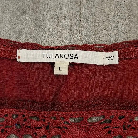 Tularosa Payton Dress Women's Size L Long Sleeve Lace Mini Boho Chic Celebrity