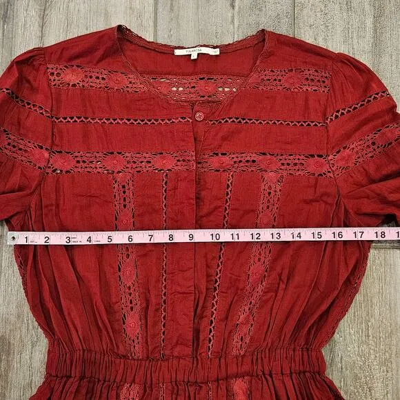 Tularosa Payton Dress Women's Size L Long Sleeve Lace Mini Boho Chic Celebrity