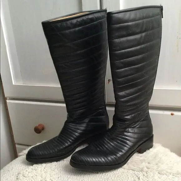 Turpin  7.5 leather boots black, vintage, steam punk, vampire, Goth