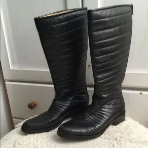 Turpin  7.5 leather boots black, vintage, steam punk, vampire, Goth
