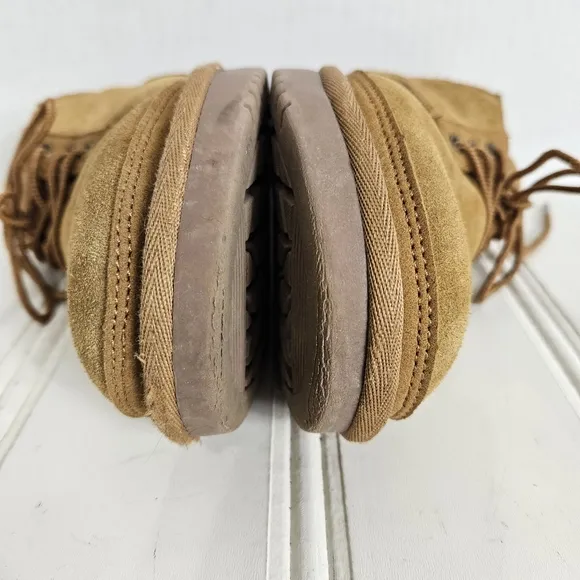 UGG Ankle Boots Girls Size 3 Koolaburra Advay Chestnut Brown Lace Up Winter Shoe