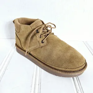 UGG Ankle Boots Girls Size 3 Koolaburra Advay Chestnut Brown Lace Up Winter Shoe