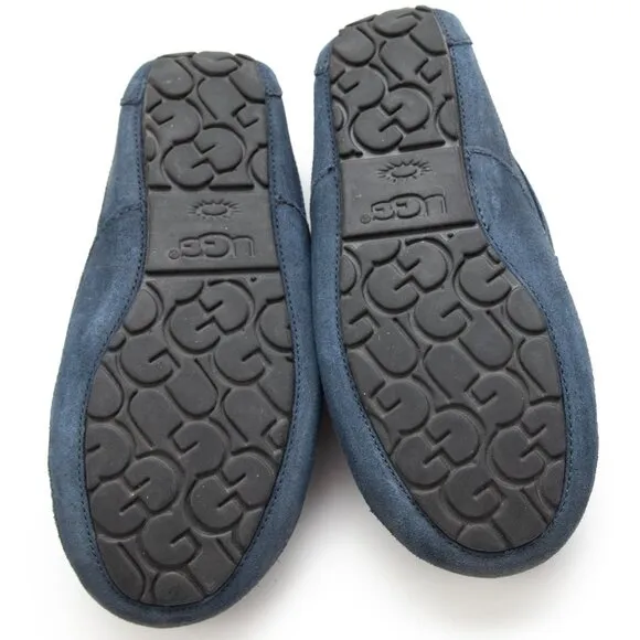 UGG Ascot Slipper Men's Suede Shearling Lining Loafers Blue Size 7