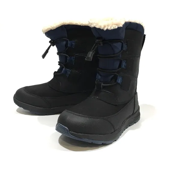 UGG BELLEMORE WEATHER WATERPROOF BOOTS -BLACK / BLUE LEATHER -KIDS US 2 -NEW