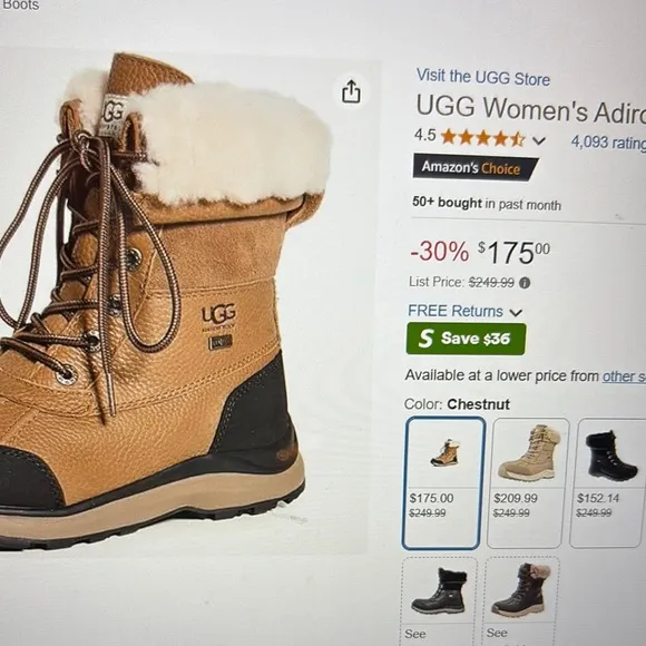 UGG Brown and Black Winter Boots