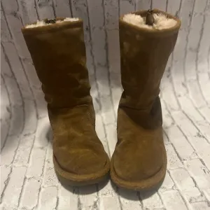 Ugg Brown Suede Boots with Fur Lining Size 1 Girls