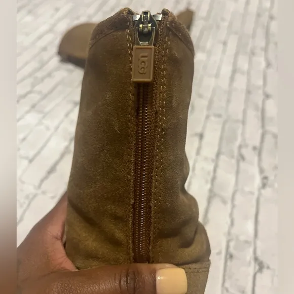 Ugg Brown Suede Boots with Fur Lining Size 1 Girls
