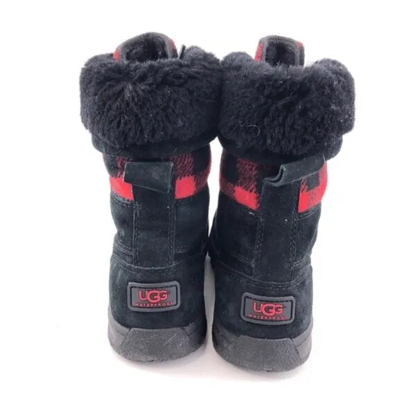 UGG Butte Redwood Buffalo Check Winter Boots Kids 3