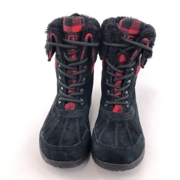 UGG Butte Redwood Buffalo Check Winter Boots Kids 3