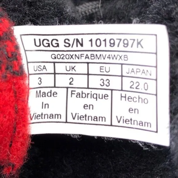 UGG Butte Redwood Buffalo Check Winter Boots Kids 3