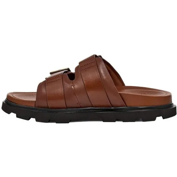 UGG Capitola Buckle Slides Men's Size US 10 / EU 43 Sandal, Brown NEW