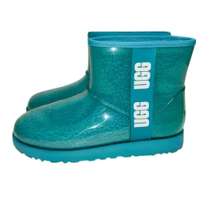 UGG Classic Mini Waterproof Clear Boots in Blue Teal Size 11