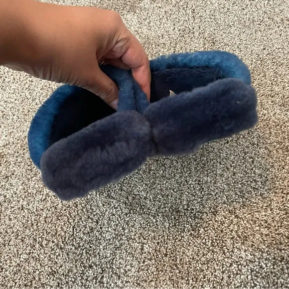 UGG Cozette Blue Gradient Sherpa Slide Slippers Kids Size 3 EUC